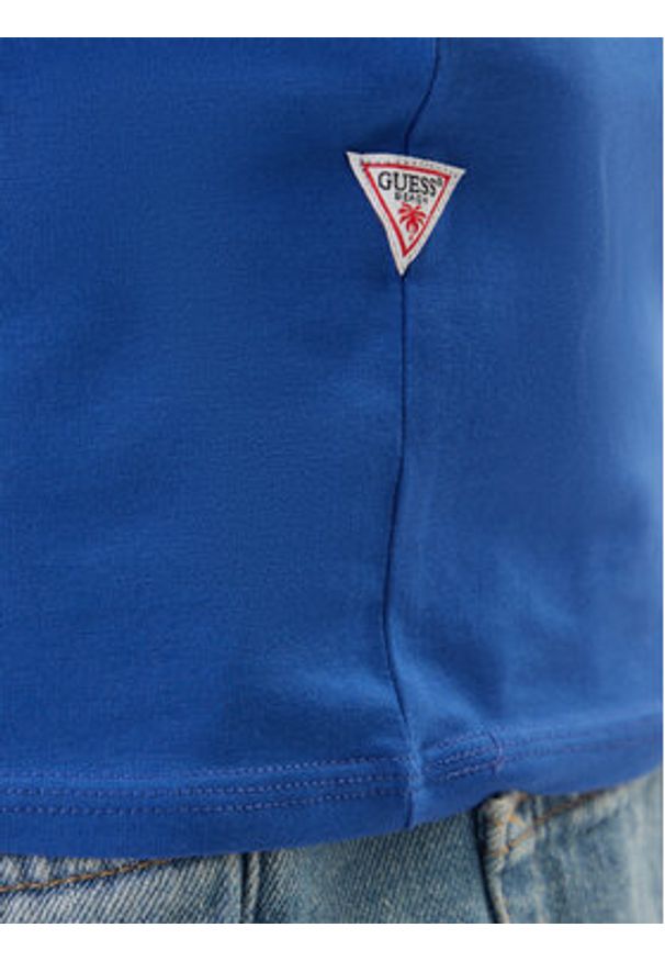 Guess T-Shirt F6GI01 J1314 Niebieski Slim Fit. Kolor: niebieski. Materiał: bawełna