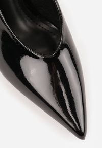 Renee - Czarne Czółenka Sandały Slingback Vices na Obcasie Typu Szpilka Tilionea. Okazja: na ślub cywilny, na wesele. Kolor: czarny. Materiał: jeans. Obcas: na obcasie. Styl: elegancki. Wysokość obcasa: średni #4