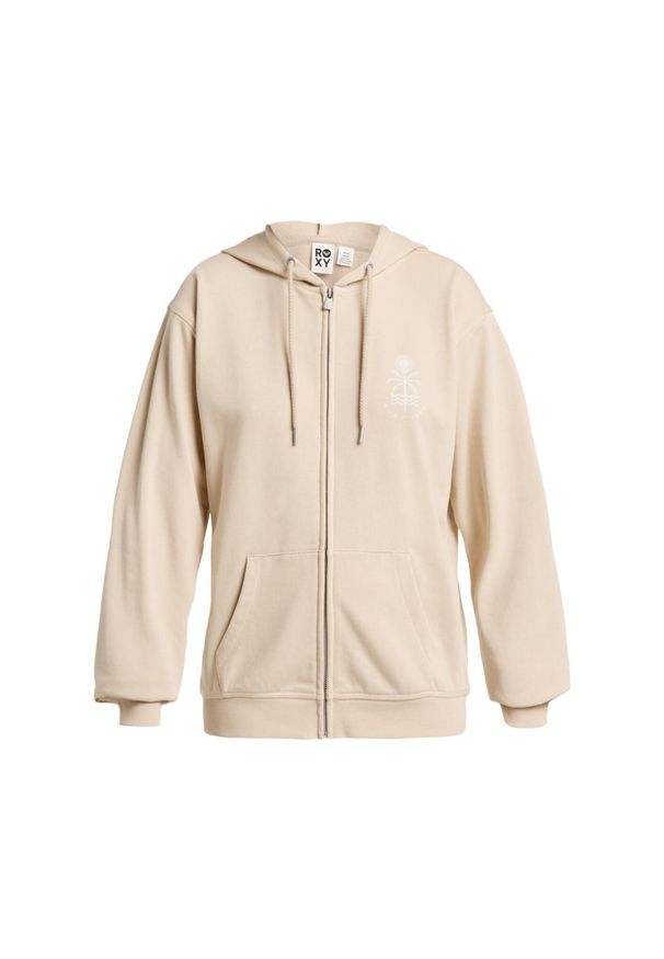 Roxy - Bluza na zamek dla Kobiety SURF STOKED ZIP TERRY Beżowy. Typ kołnierza: kaptur. Kolor: beżowy. Materiał: bawełna, tkanina, poliester