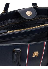 TOMMY HILFIGER - Tommy Hilfiger Torebka Th Daily Satchel Corp AW0AW18644 Granatowy. Kolor: niebieski. Materiał: skórzane #2