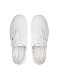 TOMMY HILFIGER - Tommy Hilfiger Tenisówki Canvas Lace Up Sneaker FW0FW07805 Biały. Kolor: biały. Materiał: materiał
