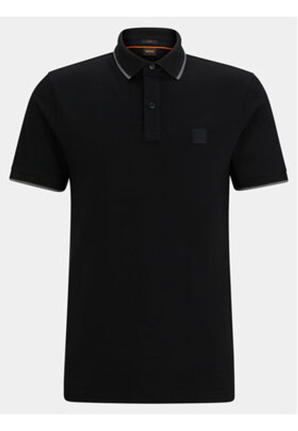 BOSS - Boss Polo Passertip 50507699 Czarny Slim Fit. Typ kołnierza: polo. Kolor: czarny. Materiał: bawełna