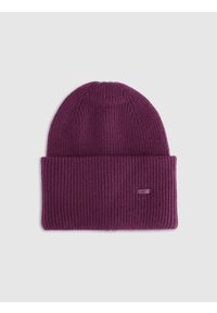 4f - 4F Czapka beanie uniseks - fioletowa Uniwersalny. Kolor: fioletowy. Materiał: wiskoza, materiał, dzianina. Sezon: zima. Styl: klasyczny, sportowy, casual