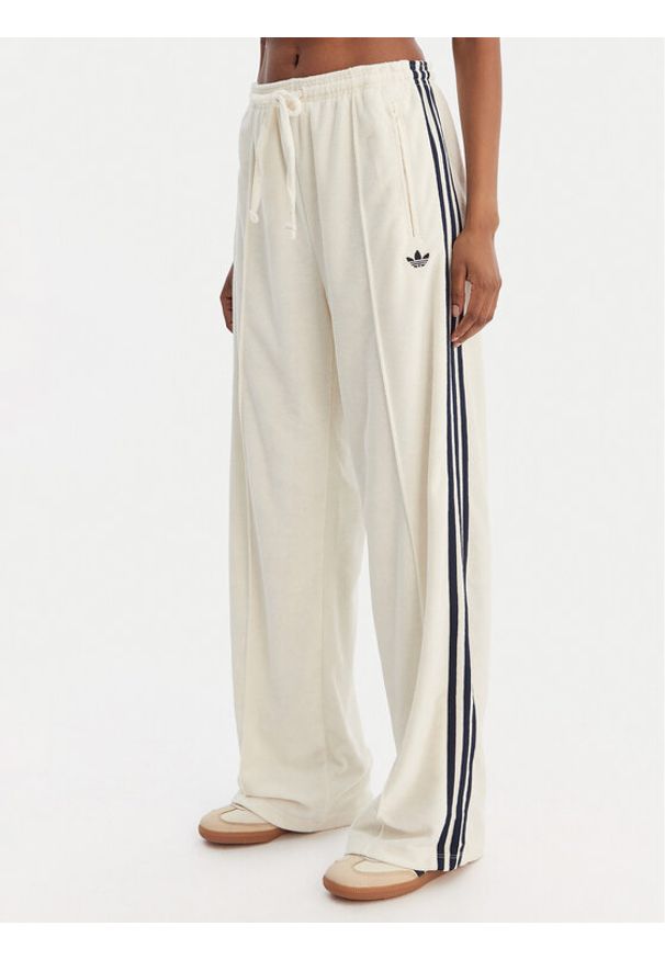 Adidas - adidas Spodnie dresowe Terry Towel Firebird KQ6663 Écru Loose Fit. Materiał: bawełna