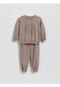 Reserved - Dzianinowy komplet oversize - brązowy. Kolor: brązowy. Materiał: dzianina