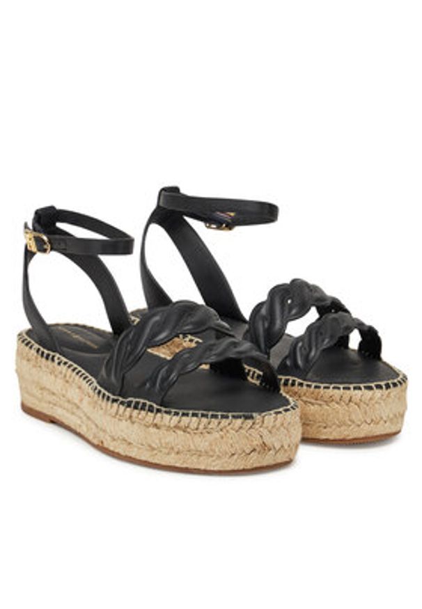 TOMMY HILFIGER - Tommy Hilfiger Espadryle FW0FW08496 Czarny. Kolor: czarny. Materiał: skóra