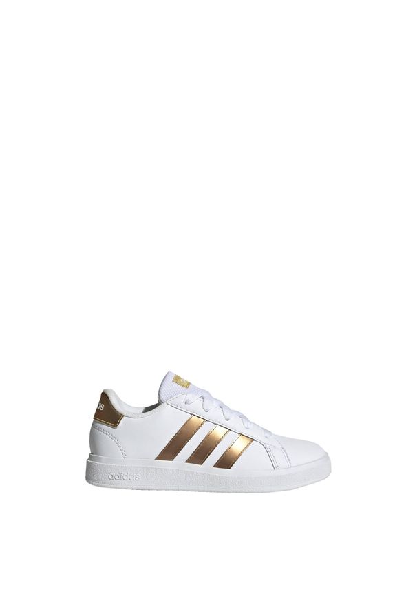 Adidas - Grand Court Sustainable Lace Shoes. Kolor: biały, wielokolorowy, żółty. Materiał: materiał. Sport: tenis
