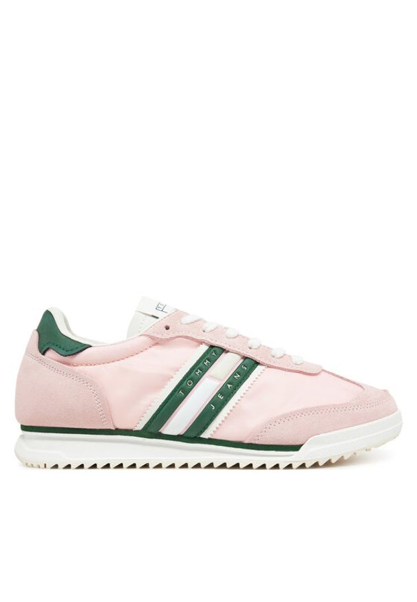 Tommy Jeans Sneakersy Tjw Retro Runner Cleated EN0EN02717 Różowy. Kolor: różowy. Materiał: zamsz, skóra