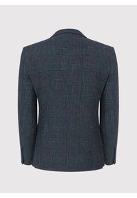 Pako Lorente - PAKO LORENTE – Granatowa marynarka casualowa w bordową kratę. Okazja: na co dzień. Kolor: czerwony, niebieski, wielokolorowy. Materiał: wełna, jeans. Styl: casual