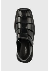 vagabond - Vagabond sandały skórzane EYRA damskie kolor czarny na platformie. Zapięcie: rzepy. Kolor: czarny. Materiał: skóra. Wzór: gładki. Obcas: na platformie