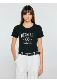 Big-Star - Koszulka damska z kontrastowym nadrukiem czarna Ratta 906. Kolor: czarny. Materiał: dzianina. Wzór: nadruk. Styl: elegancki, klasyczny #1