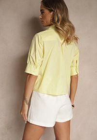 Renee - Żółta Koszula z Bawełny z Bufiastymi Rękawami Silanira. Okazja: na co dzień. Kolor: żółty. Materiał: bawełna. Styl: elegancki, casual