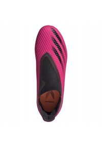 Adidas - Buty piłkarskie adidas X Ghosted.3 Ll Fg Jr FY7281 różowe różowe. Kolor: różowy. Materiał: włókno, dzianina, syntetyk. Szerokość cholewki: normalna. Sport: piłka nożna