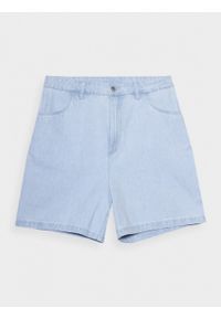 outhorn - Spodenki jeansowe damskie - niebieskie. Stan: podwyższony. Kolor: niebieski. Materiał: jeans #10