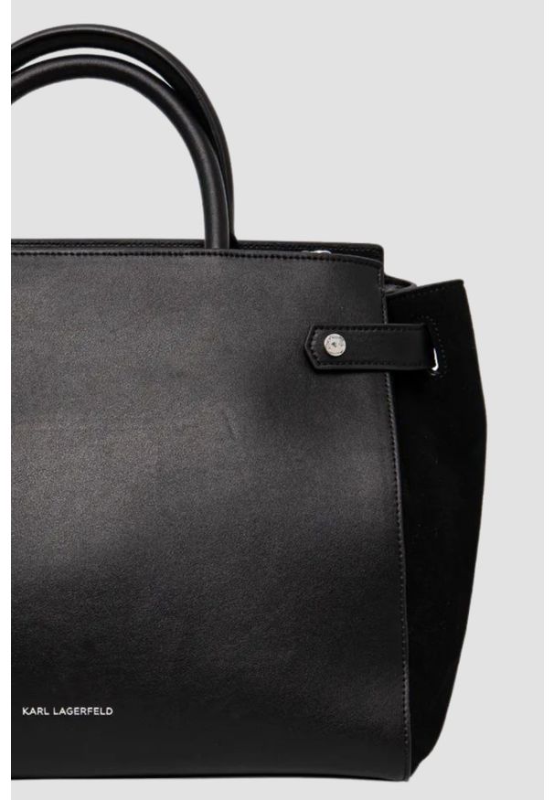 Karl Lagerfeld - KARL LAGERFELD Czarna damska torebka Ikon/k Md Tote. Kolor: czarny. Styl: biznesowy, klasyczny, elegancki, casual