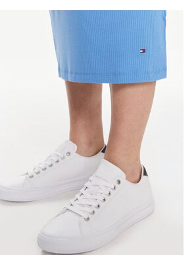 TOMMY HILFIGER - Tommy Hilfiger Sukienka letnia WW0WW38838 Niebieski Slim Fit. Kolor: niebieski. Materiał: wiskoza. Sezon: lato