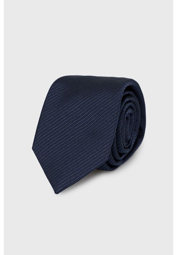 Hugo - HUGO krawat jedwabny 50468196 kolor granatowy. Kolor: niebieski. Materiał: jedwab
