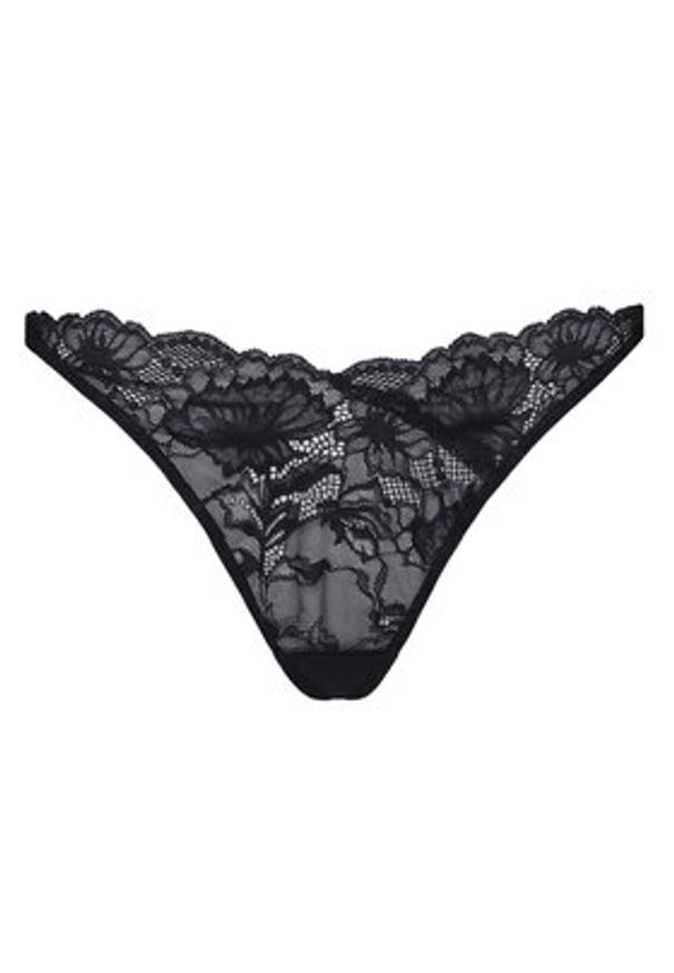 Hunkemöller Stringi Stormi 301619 Czarny. Kolor: czarny. Materiał: syntetyk