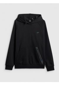 4f - 4F Bluza dresowa regular z kapturem męska - czarna XL. Okazja: na co dzień. Typ kołnierza: kaptur. Kolor: czarny. Materiał: dresówka. Długość rękawa: raglanowy rękaw. Styl: casual #1