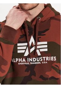 Alpha Industries Bluza Basic 178312C Brązowy Regular Fit. Kolor: brązowy. Materiał: bawełna #5