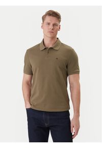 Calvin Klein Jeans Polo LV040EM269 Khaki Regular Fit. Typ kołnierza: polo. Kolor: brązowy. Materiał: bawełna #1