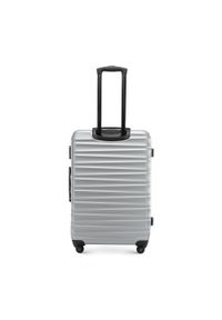 Wittchen - Duża walizka z ABS-u z żebrowaniem szara. Kolor: szary. Materiał: guma #4