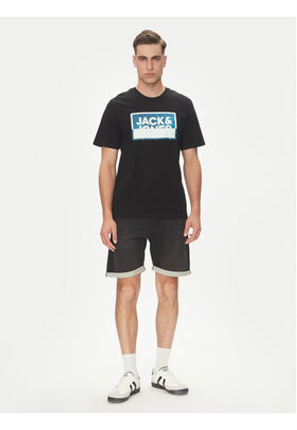Jack & Jones - Jack&Jones Szorty jeansowe Rick 12269594 Czarny Regular Fit. Kolor: czarny. Materiał: bawełna