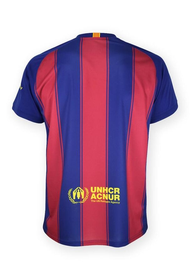 Koszulka domowa Lamine Yamal FC Barcelona 25/26 dla dzieci. Kolor: czerwony, wielokolorowy. Sport: piłka nożna