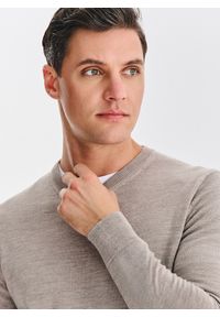 Pako Lorente - PAKO LORENTE - Wełniany sweter w kolorze beżowym. Okazja: na co dzień. Kolor: niebieski, beżowy. Materiał: wełna. Sezon: jesień. Styl: casual #3