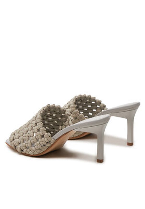 Calvin Klein Klapki Heel Mule Sandal 70 Latt HW0HW02144 Beżowy. Kolor: beżowy. Materiał: skóra