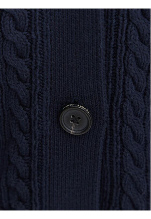 Tommy Jeans Kardigan DW0DW22934 Granatowy Regular Fit. Kolor: niebieski. Materiał: bawełna