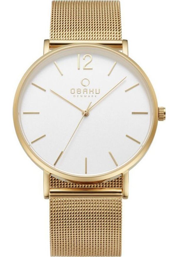 Zegarek OBAKU Zegarek męski Obaku Denmark V197GXGWMG1 złoty. Kolor: złoty
