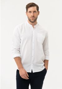 Volcano - Bawełniana koszula, Regular Fit, K-BASTO. Typ kołnierza: kołnierzyk stójkowy. Materiał: bawełna. Wzór: ze splotem. Styl: klasyczny #1