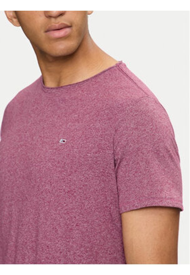 Tommy Jeans T-Shirt Jaspe DM0DM09586 Fioletowy Slim Fit. Kolor: fioletowy. Materiał: bawełna, syntetyk