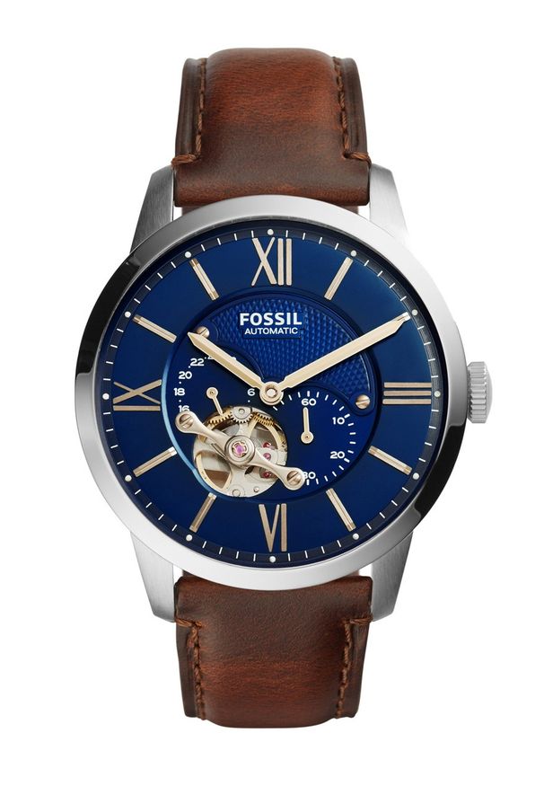 Fossil - Zegarek ME3110. Kolor: brązowy. Materiał: materiał, skóra