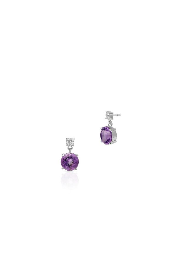 W.KRUK Unikalne Kolczyki Złote - złoto 585, Brylant 0,66ct,ametyst - ZWI/KB+520K. Materiał: złote. Kolor: złoty. Kamień szlachetny: ametyst, brylant