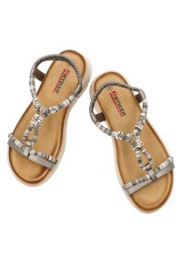 Sandały damskie Artiker, cholewka ze skóry ekologicznej cienkie paski z przodu lekka amortyzująca podeszwa komfortowy styl casualowy, szare, 58C0010. Okazja: na co dzień. Zapięcie: pasek. Kolor: szary. Materiał: skóra ekologiczna. Wzór: paski. Styl: casual #2