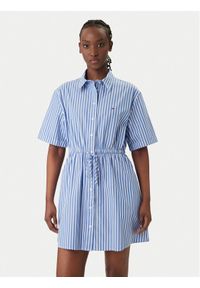 Tommy Jeans Sukienka koszulowa DW0DW20617 Niebieski Regular Fit. Kolor: niebieski. Materiał: bawełna. Typ sukienki: koszulowe #1