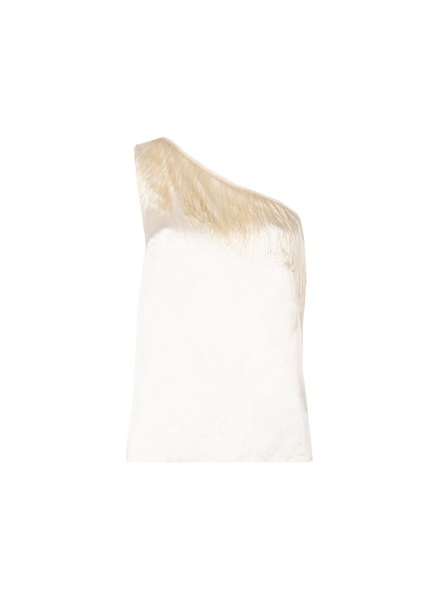 Pinko Top "Barkeria" | 101906 A11D | Kobieta | Biały. Kolor: biały. Materiał: wiskoza. Wzór: aplikacja. Styl: elegancki, wizytowy