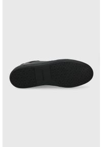 Calvin Klein sneakersy skórzane kolor czarny. Nosek buta: okrągły. Zapięcie: sznurówki. Kolor: czarny. Materiał: skóra