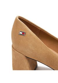 TOMMY HILFIGER - Tommy Hilfiger Czółenka Th Suede Mid Heel Block Pump FW0FW07717 Beżowy. Kolor: beżowy. Materiał: skóra, zamsz #3