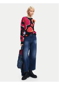 Desigual Jeansy Aimar 24WWDD18 Granatowy Wide Leg. Kolor: niebieski