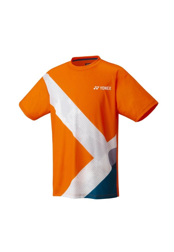 YONEX - Koszulka tenisowa męska z krótkim rękawem Yonex Uni T-shirt Practice. Kolor: pomarańczowy, biały, wielokolorowy. Materiał: poliester. Długość rękawa: krótki rękaw. Długość: krótkie. Sport: tenis