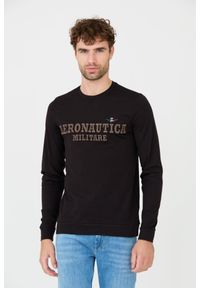 Aeronautica Militare - AERONAUTICA MILITARE Czarny męski bawełniany longsleeve, Rozmiar XXL. Kolor: czarny. Materiał: bawełna. Długość rękawa: długi rękaw