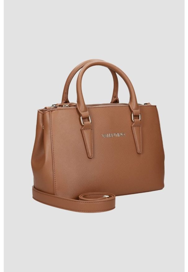 Valentino by Mario Valentino - VALENTINO Brązowa shopperka Zero Re. Kolor: brązowy. Wzór: paski