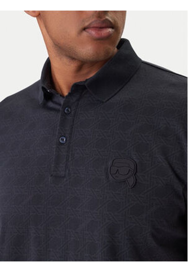 Karl Lagerfeld - KARL LAGERFELD Polo 745071 561251 Granatowy Regular Fit. Typ kołnierza: polo. Kolor: niebieski. Materiał: bawełna