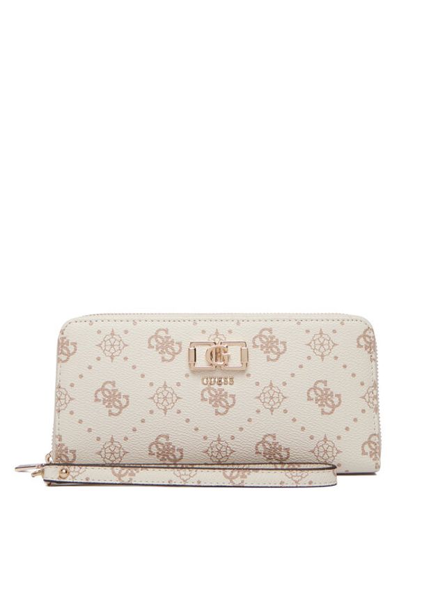 Guess Portfel Emelie Logo Slg SWGP99 28146 Beżowy. Kolor: beżowy. Materiał: skóra