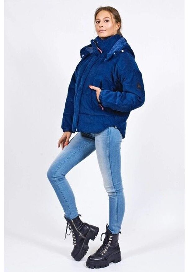 Lee - LEE PUFFER JACKET DAMSKA KURTKA PUCHOWA WASHED BLUE L56VMGLR 112113107. Materiał: puch