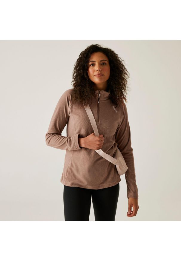 Regatta - Damski lekki polar turystyczny Montes z zamkiem błyskawicznym do połowy. Kolor: brązowy. Materiał: polar. Sport: turystyka piesza
