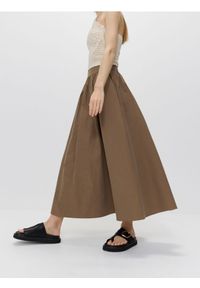 Reserved - Spódnica maxi z bawełną - brązowy. Kolor: brązowy. Materiał: bawełna